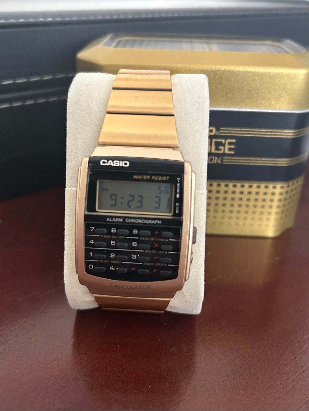 Casio Vintage Collection Gold-Tone Calculator Watch